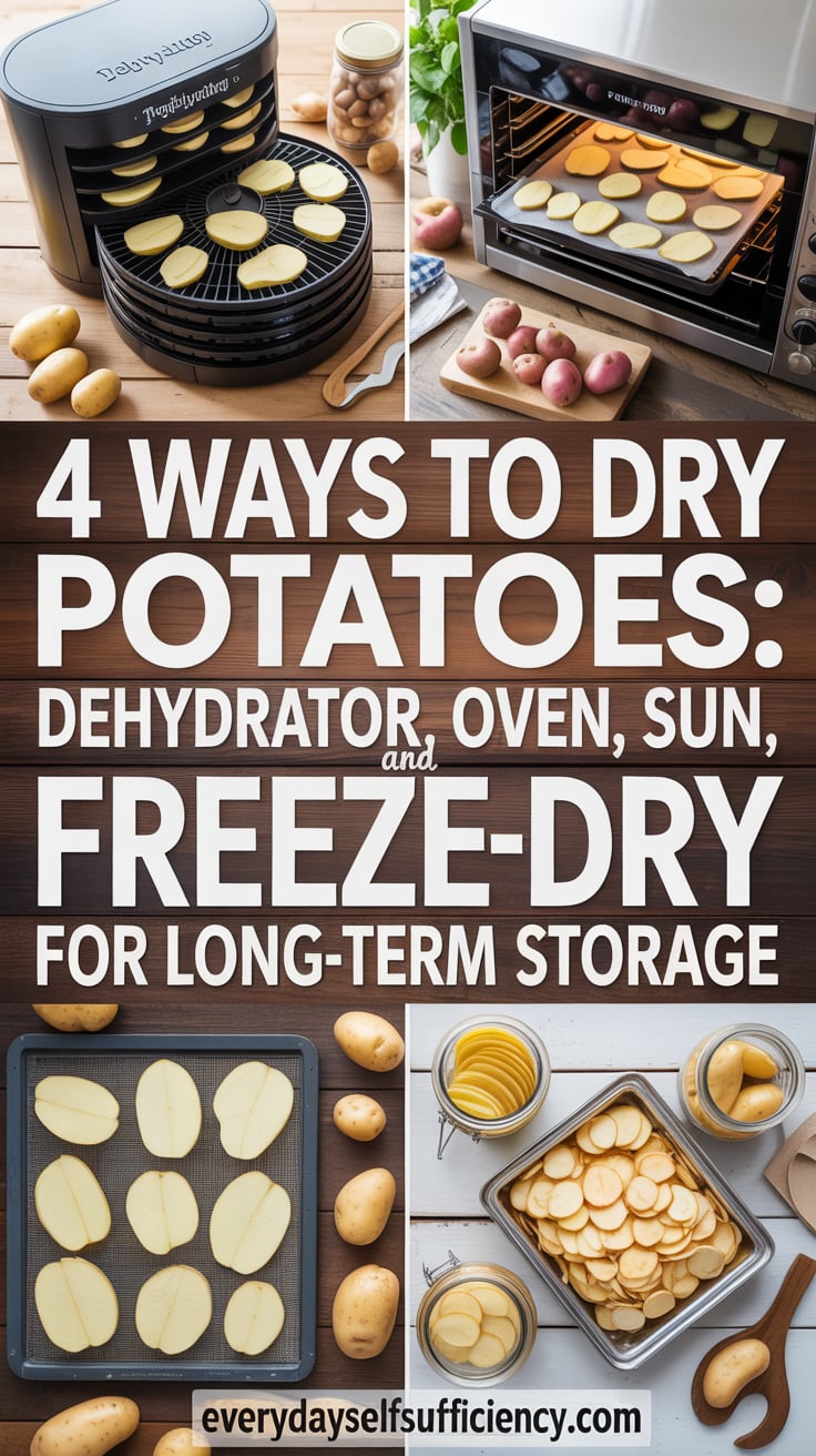 4 Ways to Dry Potatoes: Dehydrator, Oven, Sun, and Freeze-Dry for Long-Term Storage
