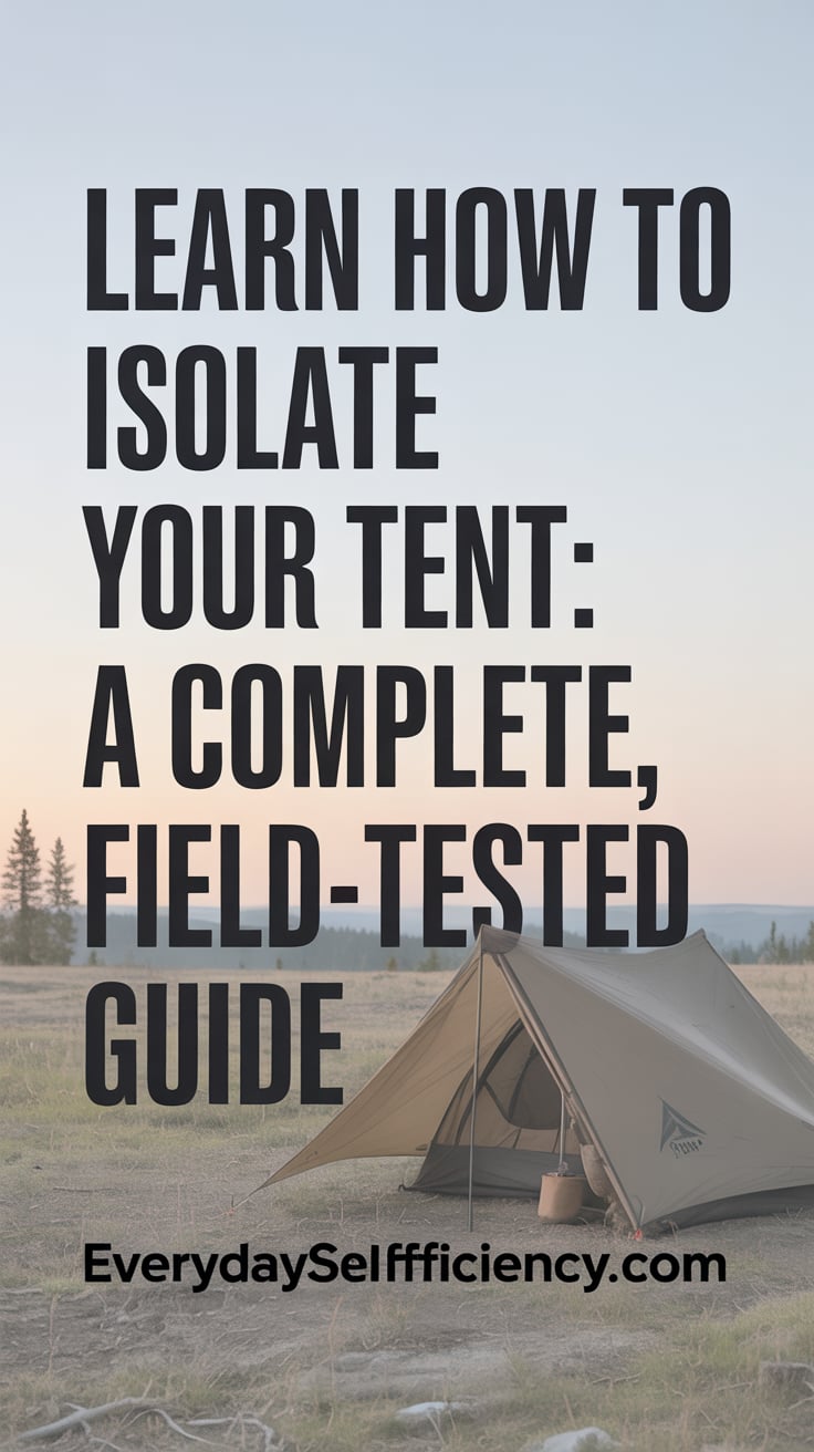 Learn how to isolate your tent
