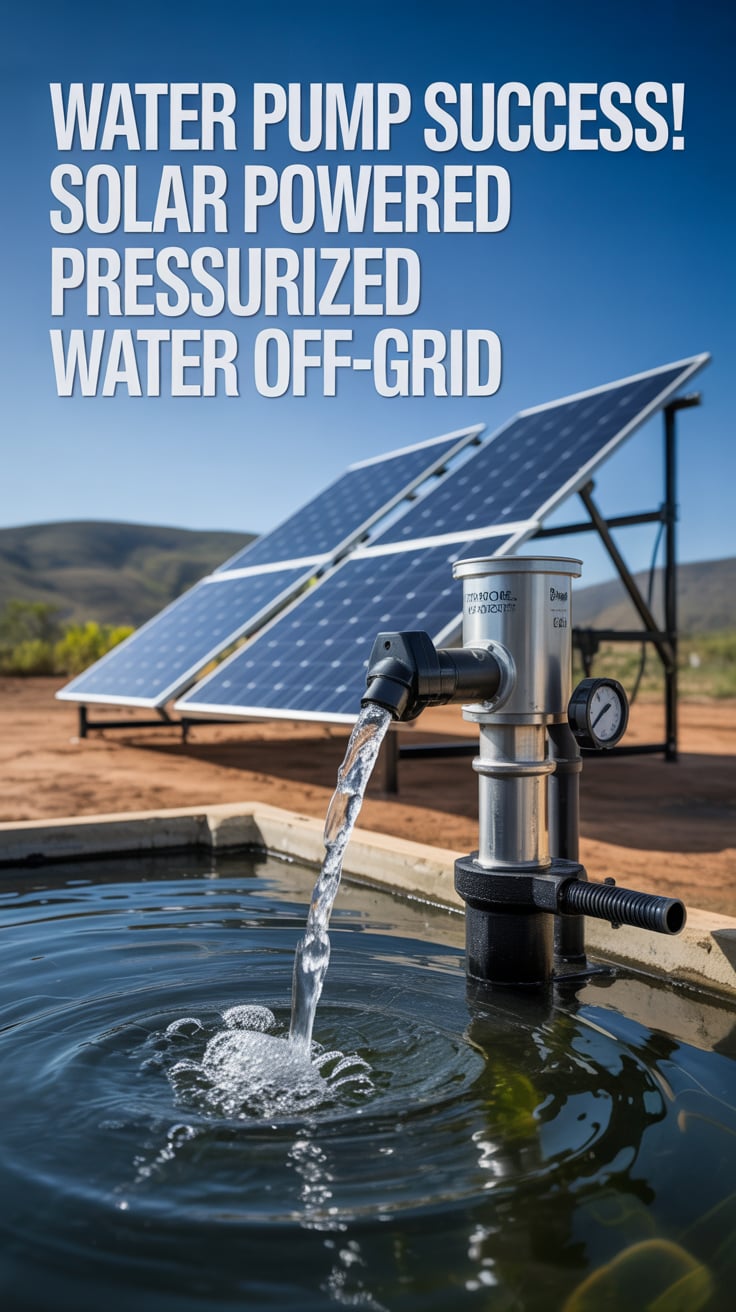 Water Pump Success! Solar Powered Pressurized Water Off-Grid
