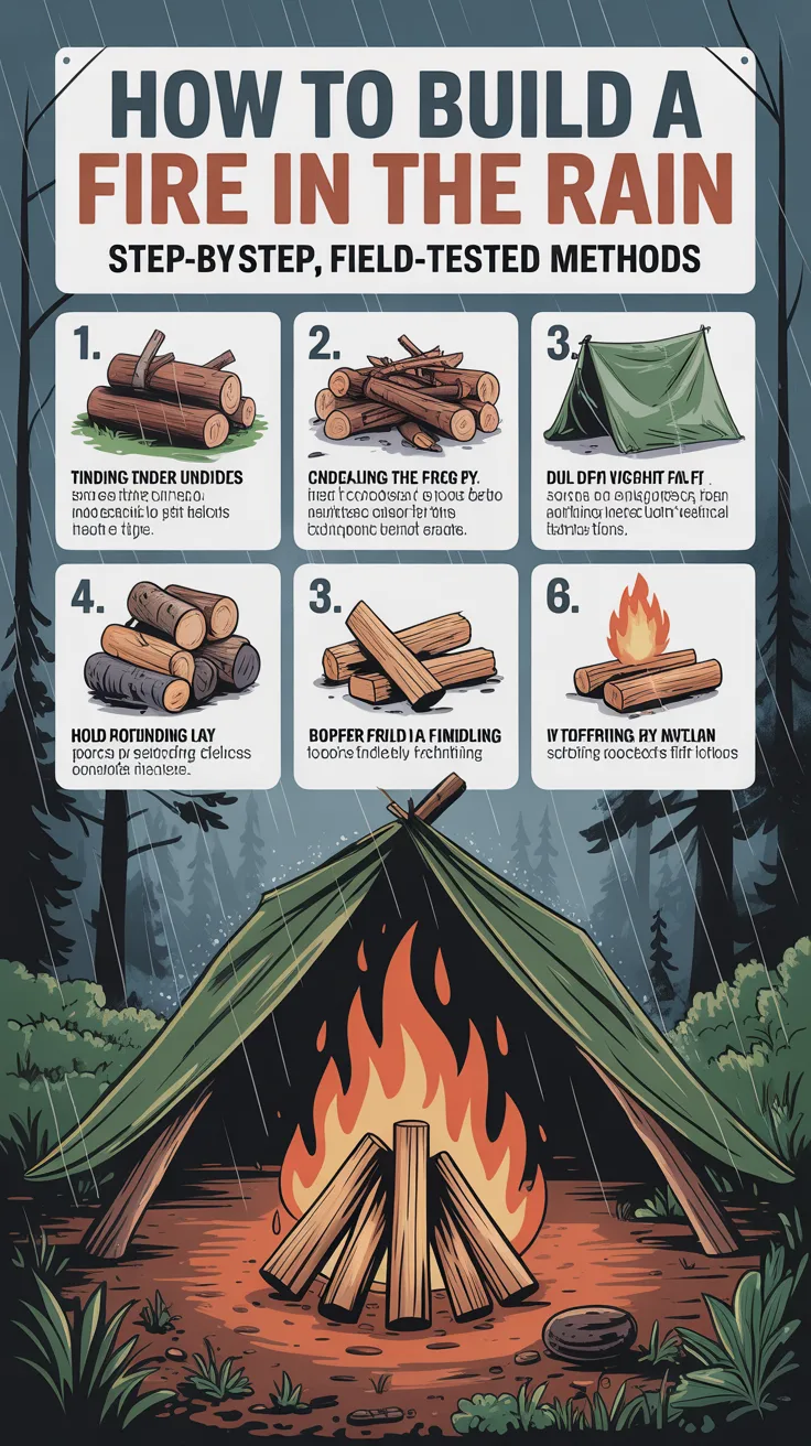 How To Build A Fire In The Rain (Step-by-Step, Field-Tested Methods)